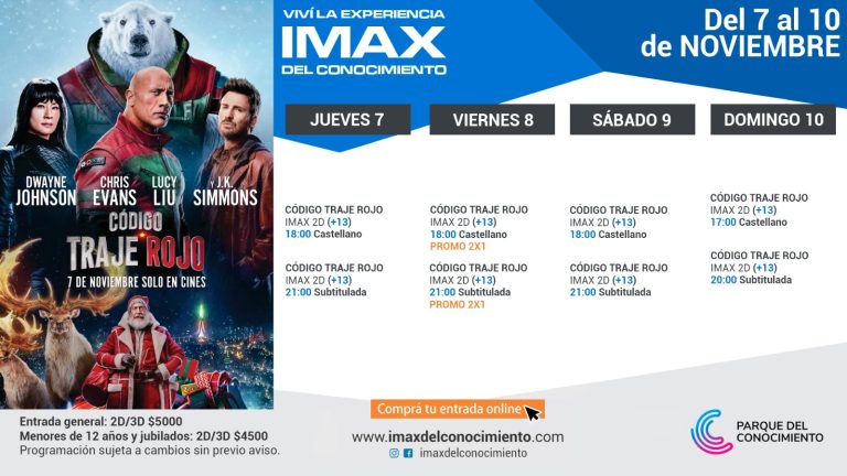 Código Traje Rojo en e Imax del Conocimiento