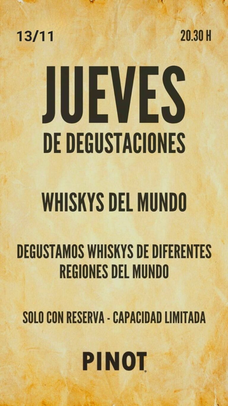 Whiskys del Mundo, degustación en Pinot