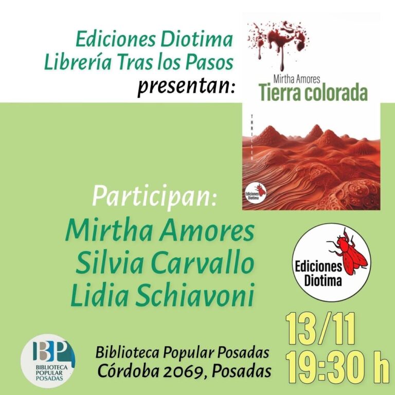 Mirtha Amores presenta su nueva novela “Tierra colorada”