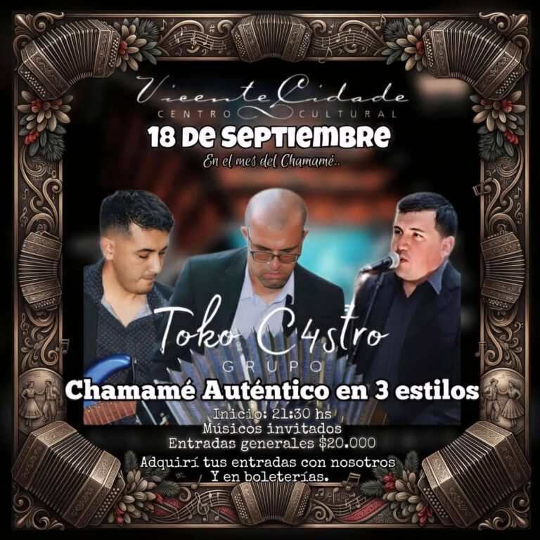 Toko Castro Grupo: Chamamé auténtico en 3 estilos, acompaña Jorge “Chapu” Domínguez y Fulgor de Alborada